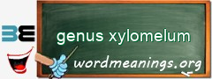 WordMeaning blackboard for genus xylomelum